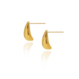 BESFOME Waterproof Minimalist Gold Plated Jewelry for Women Wedding Stainless Steel Simple C Shape Geometric Earrings
