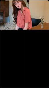 สต็อกไทย❌FF เสื้อเชิ้ตแขนสั้นคอปก สีพื้น 3 สี สไตล์เกาหลี