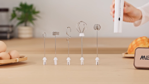 MEEVIDA 6pcs Household Electric Milk Frother Stainless Steel Coffee Frother Handheld Egg Beater Wireless Milk Frother