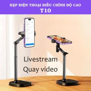 Giá đỡ điện thoại để bàn T10 - hỗ trợ quay 360° tùy chỉnh cao độ góc quay Hợp kim nhôm chắc chắn