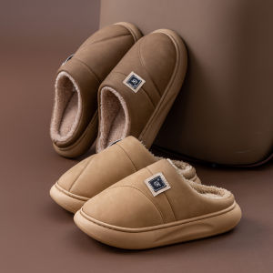 Dép Bông Ấm Mùa Đông 2025 Dép PVC Chống Trượt Chống Thấm Nước Cho Nam Và Nữ Trẻ Tuổi Dùng Trong Nhà Dép PVC Đế PU Cho Gia Đình