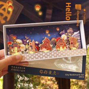 Souvenir Metal Bookmark Cityscape Illustration