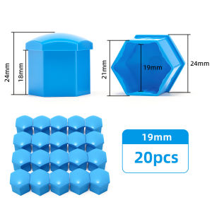 RYSJM | Car Wheel Lug Nuts Covers Caps Removal Anti-Rust Auto Hub Screw Cover Car Tyre Nut Bolt Exterior Decoration 21/19/17mm 20pcs/set