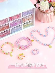 ชุดร้อยลูกปัด DIY ลูกปัดร้อยสร้อย พร้อมอุปกรณ์ครบชุดและกล่องจัดเก็บ