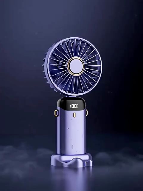 Epic Finds Kipas Angin Portable Mini USB 17000mAh Lipat / LED Display Portable Handheld Fan 5-Speed Wind Leher Kipas Dengan Aromaterapi Untuk Kantor Sekolah Olahraga Luar Ruangan
