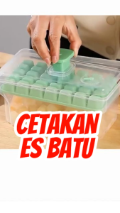 Cetakan Es Batu Ice Cube Maker 34 68 Grid 1 2 Tray Wadah Es Batu Transparan Handle Sekali Tekan