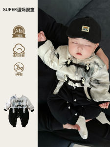 Baby Winter Clothes New Chinese Style Outfit One-Piece Suit for 3-24 Months Old Babies Boys Girls Polyester Fiber Fleece Lined