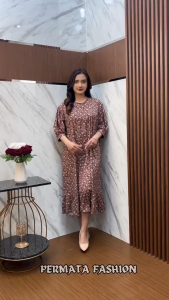 LILY DRESS//DASTER HAWET MOTIF BUNGA KEKINIAN//DRESS PENDEK TERBARU HAWET