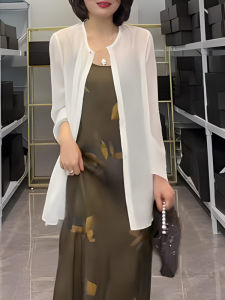 UYFY | White Long Sleeve Sun Protection Loose Fit Slimming Casual High-end Womens Sweater