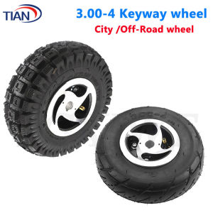 Inflatable Tire 3.00-4 Electric Scooter Tyre Inner Tube with Rim Keyway Alloy Wheels Hub for Gas Scooter Bike Motorcycle Parts