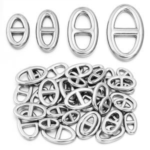 10pcs/lot Stainless Steel Pig Nose Pendants Metal Double Holes Oval Connectors Charms For DIY Jewelry Making Bracelet Necklace