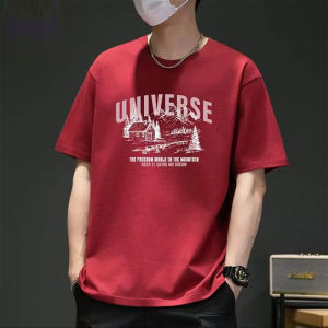 Áo Thun Nam Tay Ngắn Cotton Nguyên Chất Thoáng Khí in Họa Tiết Mùa Hè Thời Trang Thường Ngày Phong Cách Nhật Bản Giản Dị