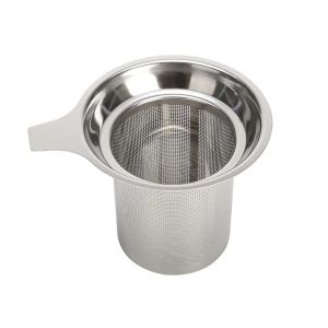 304 Stainless Steel Loose Leaf Tea Infuser Fine Mesh Strainer with Foldable Handle & Clip Tea Filter for Mug Teapot