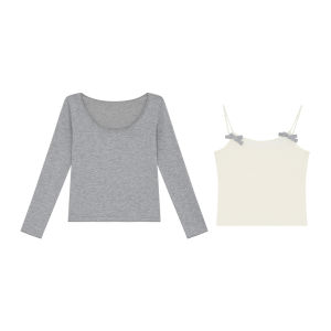 NIHAOKANONG | Bộ Đồ Nữ Knitted Cổ U Mềm Mại