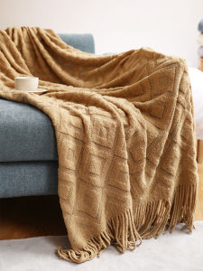 Nordic Style Knitted Sofa Blanket Office Nap Blanket Couch Cover Cloth Nordic Design Home Decorative Cushion Cover