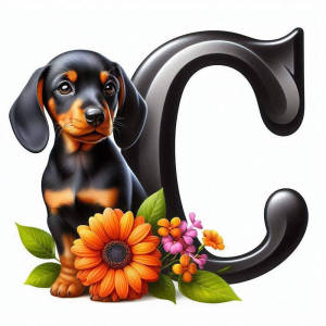 Huacan Full Diamond Mosaic Dachshund Alphabet 5d Diy Diamond Painting Flower Cartoon Letters Art Home Decor Rhinestone Pictures