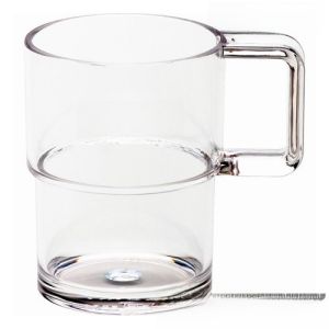 Jiabao Acrylic PC Anti-fall Transparent Plastic Cup with Handle Beer Drinking Cup Restaurant Cup for Mass Use