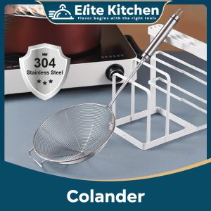 Elite Kitchen - 304 Stainless Steel Hot Frying Pan Food Colander Oil Leak Sieve Mesh Filter Strainer Penapis Masak 网筛过滤网