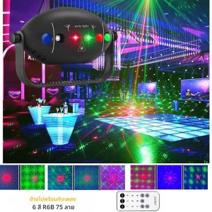 2024 ใหม่ LED 6-Hole 72 รูปแบบเวทีไฟ USB Plug-in DJ รีโมทคอนโทรลสเตอริโองานแต่งงานโคมไฟตกแต่ง KTV ไฟดิสโก้