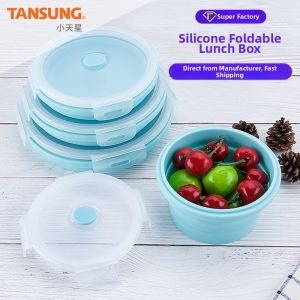 Microwave Safe Portable Folding Silicone Lunch Box