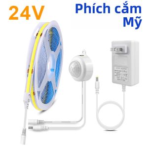 Đèn LED Dải Cảm Biến Chuyển Động COB PIR 24V 320LED/m 8MM Tự Động Bật/tắt Cho Cầu Thang Tủ Quần Áo Nhà Bếp - Băng Đèn Tiết Kiệm Năng Lượng