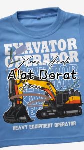 Kaos Anak Laki-Laki Motif Alat Berat Bahan Katun Untuk Anak Dan Balita Usia 1 2 3 4 5 6 Tahun