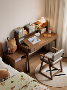 DONGMU | Adjustable Height Desk and Bookshelf Combo