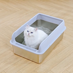 New Stainless Steel Cat Litter Box Extra Large Cat Litter Box Stainless Steel Suitable for Large Cats