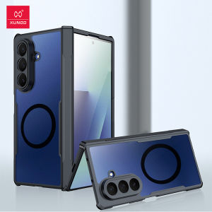 XUNDD For Samsung Galaxy Z Fold 5 6 7 Case Anti Fall Protective Casing Transparent Phone Cover With Magsafe Ring