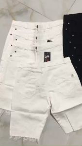 Quần Nữ Jean Ngố Lửng Cạp Cao Co Giãn Form Ôm Eo Siêu Xinh