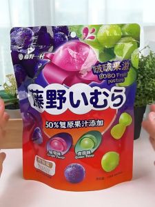 藤野一村啵啵果滋夹心软糖凝胶果糖什锦装葡萄味青提味果汁添加 138g