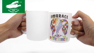 แก้วพร้อมสกรีน แก้วขาวขุ่น ข้างในเงา ผิวนอกด้าน มีหูจับ 11 oz พร้อมกล่อง พร้อมส่ง ทักแชทได้เลยจร้า