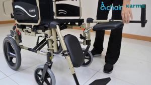 Karma รุ่น ปรับเอนนอน KM-5000 รถเข็นผู้ป่วย รถเข็น อลูมิเนียม ปรับเอนนอนได้ ระบบ Reclining Foldable Aluminum Wheelchair
