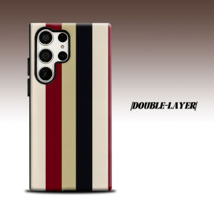 Stripe For Samsung Galaxy S26 S25 S24 A56 A36 Dual Layer Luxury Fashion Full Lens Protective Case