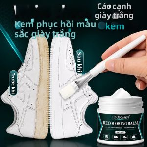 35g Kem Dán Tái Tạo Màu Giày Da Trắng Kèm Cọ Bôi - Kem Dưỡng Sửa Chữa Vết Xước Vết Oxy Hóa Ở Mép Giày Thể Thao