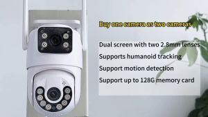 LLSEE icsee dual lens outdoor CCTV camera WIFI PTZ CCTV wireless home connection phone high-definition 8.0MP mobile tracking two-way call color night vision waterproof IP66