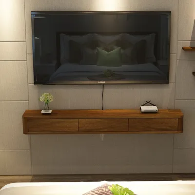 Simplicity Modern Solid Wood Wall Mounted TV Shelf