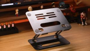 Meewoo Laptop Stand Metal Adjustable Laptop Riser Portable Laptop Cooling Stand Dissipation Bracket Non-slip for 10 to 17 inch Laptop Tablet Holder