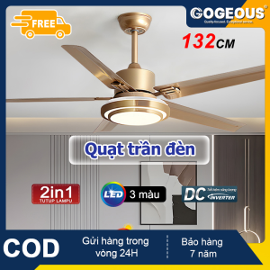GOGEOUS Quạt trần phòng khách Quạt trần Đèn quạt trần 5 cánh 3 màu ánh sáng ledquạt trần có đènquạt trần phòng ngủ