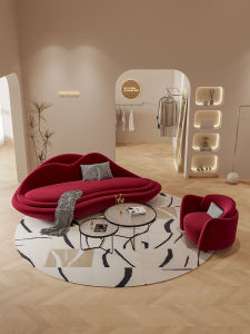 French Designer Creative Personal Sofa Beauty Salon Clothing Store Internet Celebrity Model Small Size Wave Rest Area Reception