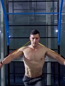 Tali Stretching Resistance Band 11 in 1 Set Karet Olahraga Fitnes Ukuran Panjang