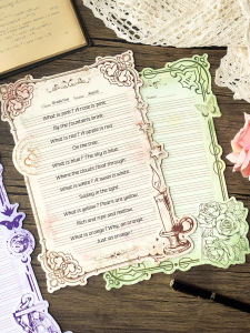 Bộ Giấy Viết Tay Châu Âu Cổ Điển Nhiều Màu Sắc Cho Lớp Học Mùa Hè Viết Bằng Bút Chì Luyện Tập Viết Chữ Cái Tiếng Anh Và Từ Vựng