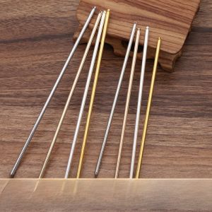 อุปกรณ์ทำเครื่องประดับผม DIY โลหะผสม ทองแดง ทองคำ สำหรับงานฝีมือ ตกแต่งผม สไตล์โบราณ ปลายแหลม รูกลาง