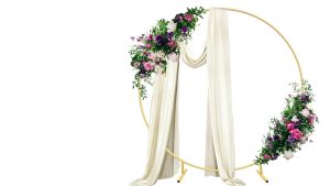 【Local delivery】Metal Round Balloon Golden Stand Birthday Wedding Party Backdrop Decoration Party Supplies 1m 1.2m 1.5m 2m