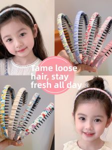 Non-slip Fixed Side Fringe Floral Fabric Headband
