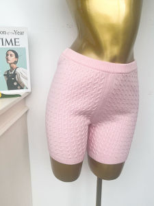 High Waist Knitted Short Pants Womens Casual Loose Leggings Fashionable Versatile Spicy Girl Embroidered Twisted Base Layer Pants