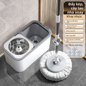 Joybos | Chổi Lau Nhà Quay Tự Động Dùng Ướt & Khô Rửa Tay Không Cần Bàn Tay