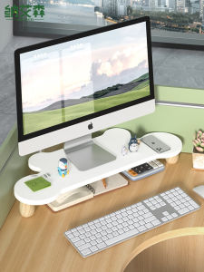 Elevated Corner Computer Monitor Stand Office Desk Platform Triangle Shape Desktop Riser Bracket for Adults Wooden Craft