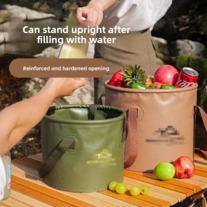 Portable Folding Fishing Bucket Large Capacity Water Bucket Outdoor Camping Picnic Car Wash Bucket for Seafood Gathering