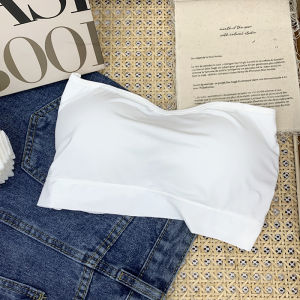 Fixed Cup Back Shaping Safety Tube Top Womens Chest Wrap Strapless Ice Silk Summer Underwear Bra One-Piece Cup Young Adult